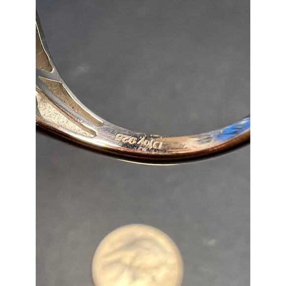 NEW Ceruleite and zircon seahorse ring in sterling silver size 8 - Picture 7 of 16